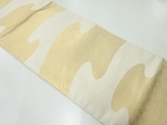 アンティーク　霞に古典柄模様織出し袋帯（材料）